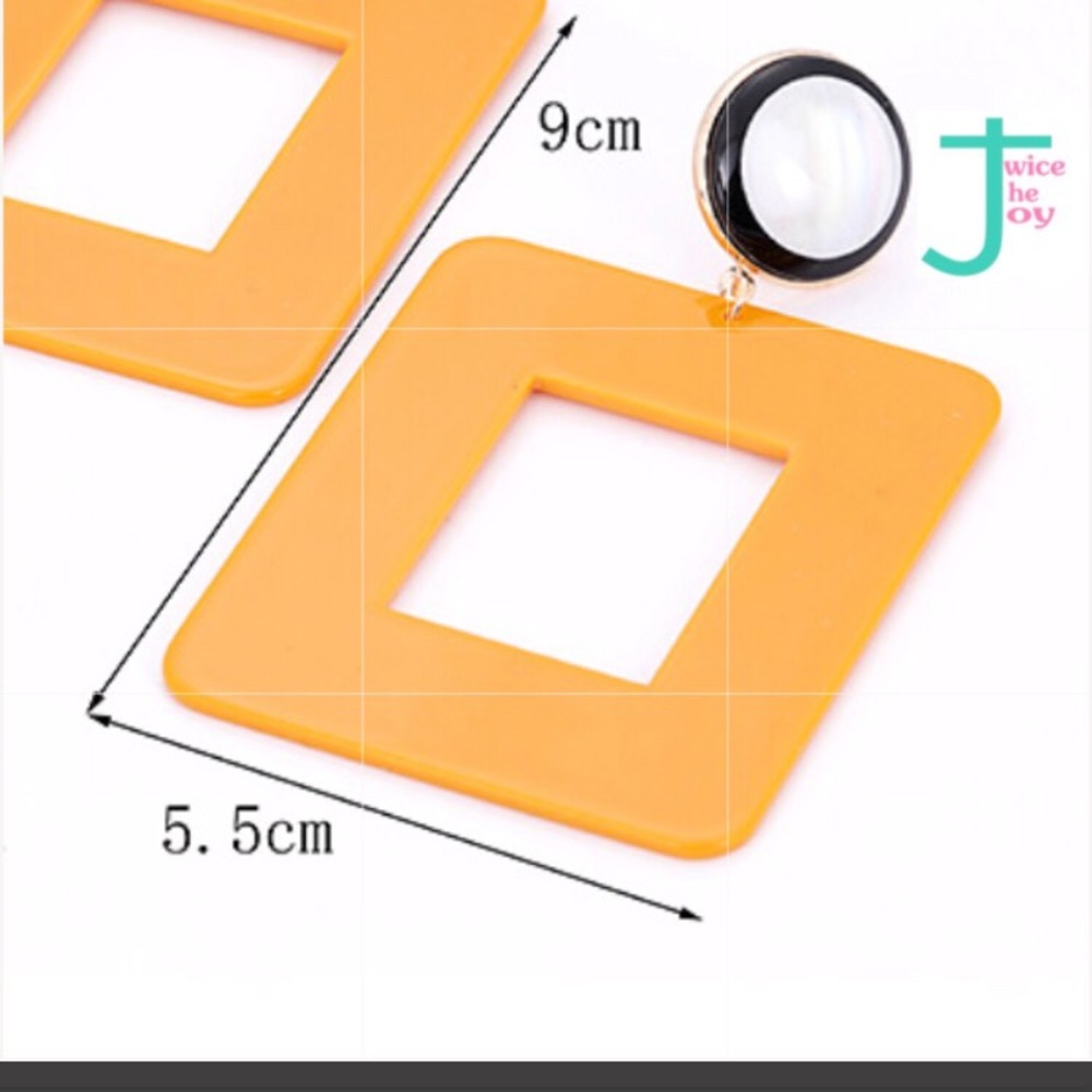 Rectangle earrings - Picture 3 of 3